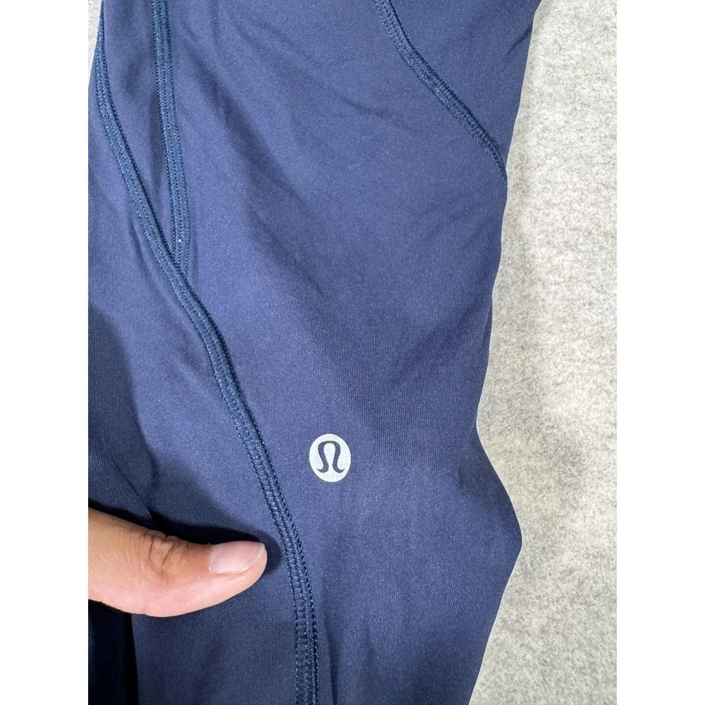 Lululemon‎ Leggings Womens 8 Blue High Rise Cropped Pockets Yoga Athletic Gym